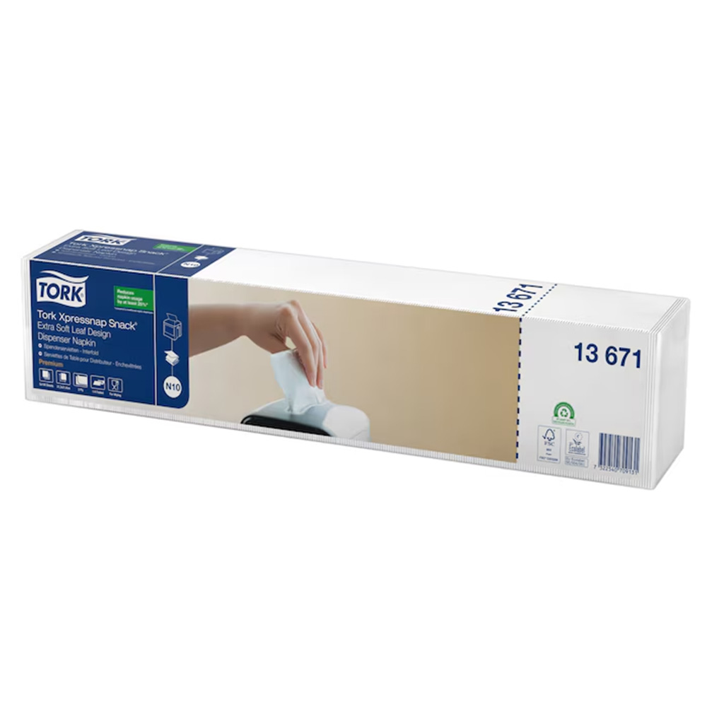 Tork Xpressnap Snack Extra Soft Leaf Design 2x automaatsalvrätid 1/4 N10, 4000tk