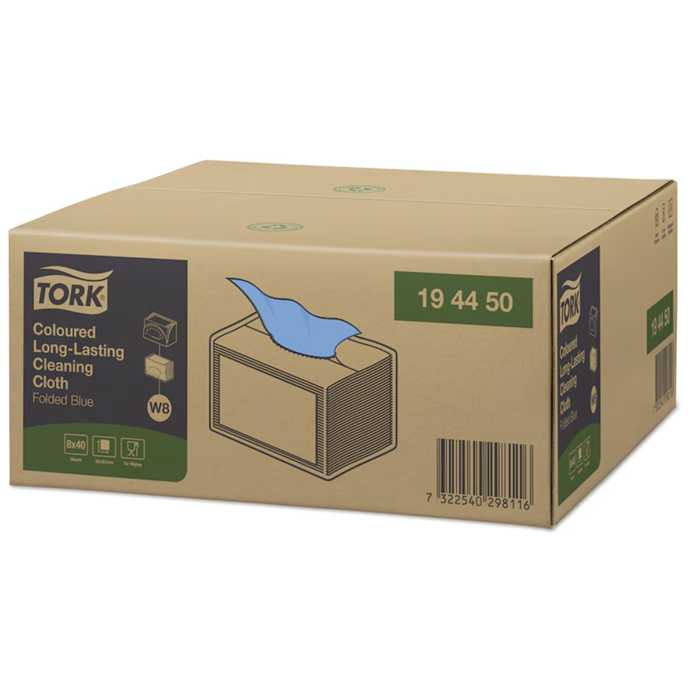 Tork Colour Coded W8 puhastuslapp sinine 40tk, kastis 8pk - Image 2