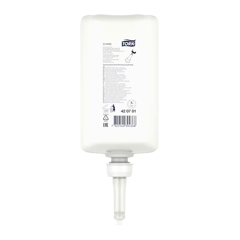 Tork Extra Mild Liquid Soap S1 eriti õrn lõhnatu vedelseep 1L, kastis 6tk - Image 3