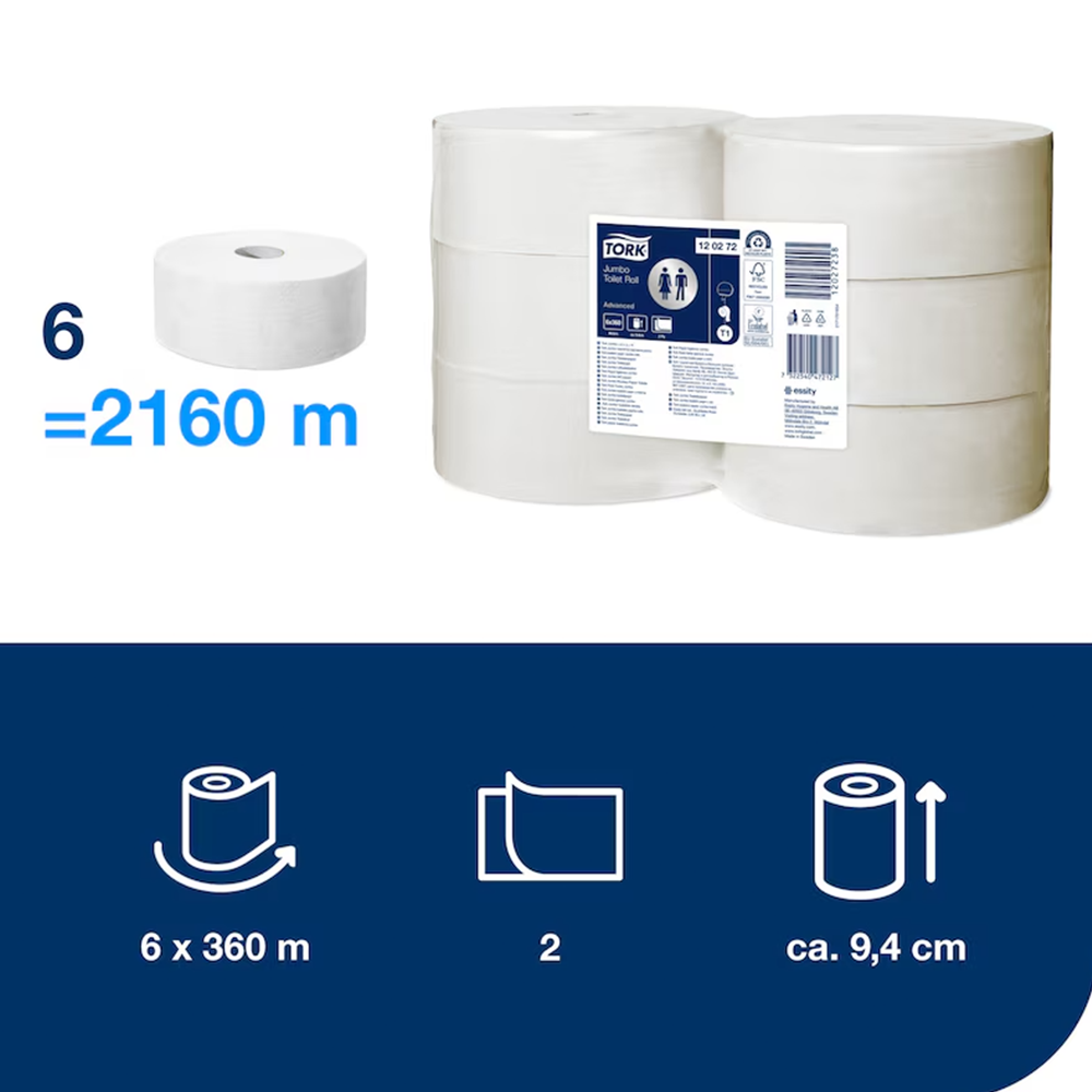 Tork Jumbo T1 2x tualettpaber, 6x360m - Image 4