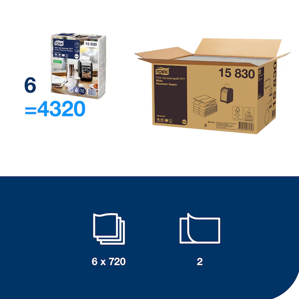 Tork Xpressnap Fit N14 2x salvrätid valge, 4320tk - Image 5