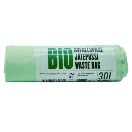 BioBag 30L biolagunev prügikott biojäätmetele 20tk rullis, kastis 40 rulli