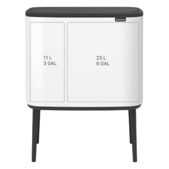 Brabantia Bo Touch Bin jalgadel prügikast 11+23L, White - Image 2