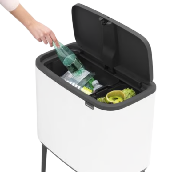 Brabantia Bo Touch Bin jalgadel prügikast 11+23L, White - Image 4