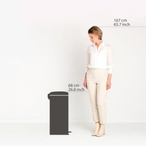 Brabantia NewIcon prügikast pedaaliga 30L, Matt Steel FPP - Image 4