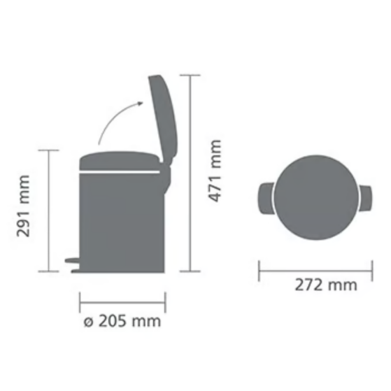 Brabantia NewIcon prügikast pedaaliga 5L, Brilliant Steel - Image 4