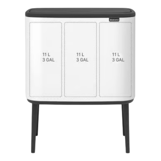 Brabantia Bo Touch Bin jalgadel prügikast 3x11L, White - Image 2