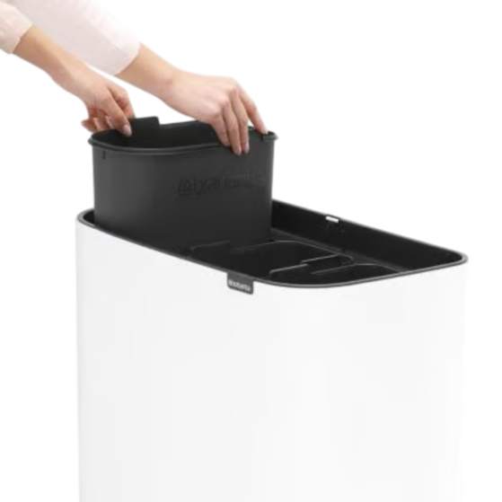 Brabantia Bo Touch Bin jalgadel prügikast 3x11L, White - Image 4