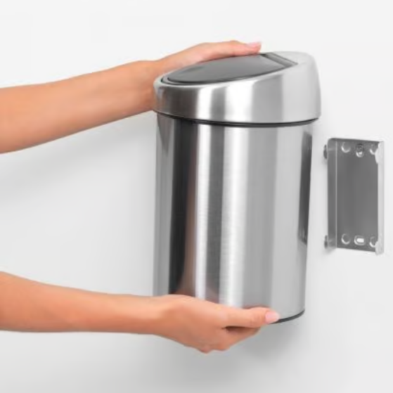 Brabantia Touch Bin 3L urn seinale/põrandale, Matt Steel roostevaba FPP - Image 4
