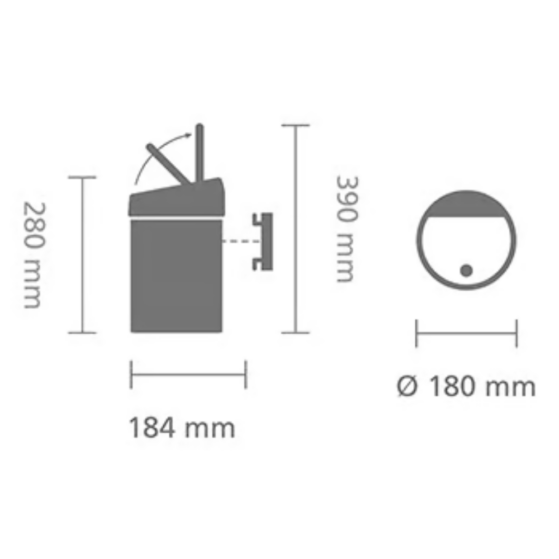 Brabantia Touch Bin 3L urn seinale/põrandale, Matt Steel roostevaba FPP - Image 7