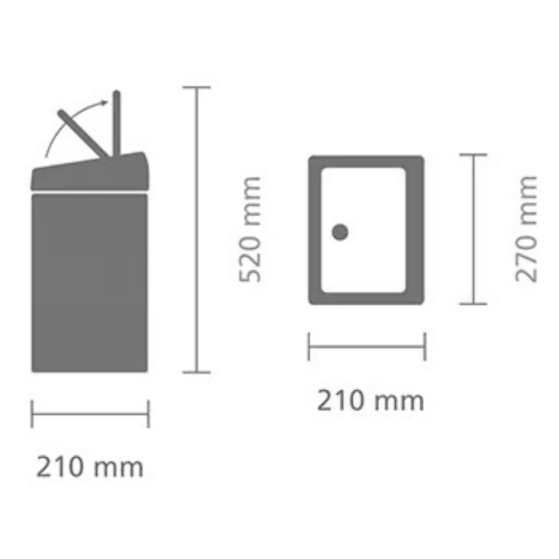 Brabantia Touch Bin 10L urn seinale/põrandale, Matt Steel roostevaba FPP - Image 7