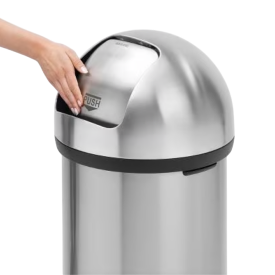 Brabantia Push Bin vajutuskaanega urn  60L, Matt Steel roostevaba - Image 2