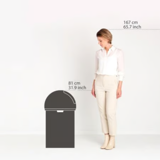 Brabantia Push Bin vajutuskaanega urn  60L, Matt Steel roostevaba - Image 6