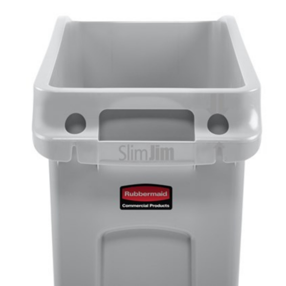 Lõpumüük! Rubbermaid Slim Jim Under-Counter letialune prügikast 49L, hall plast - Image 3