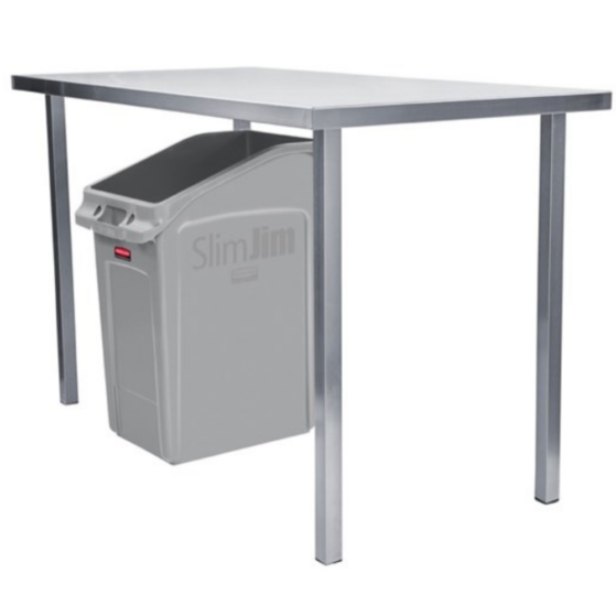 Lõpumüük! Rubbermaid Slim Jim Under-Counter letialune prügikast 49L, hall plast - Image 6