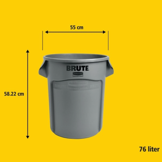 Rubbermaid Brute prügikast 76L, hall - Image 2