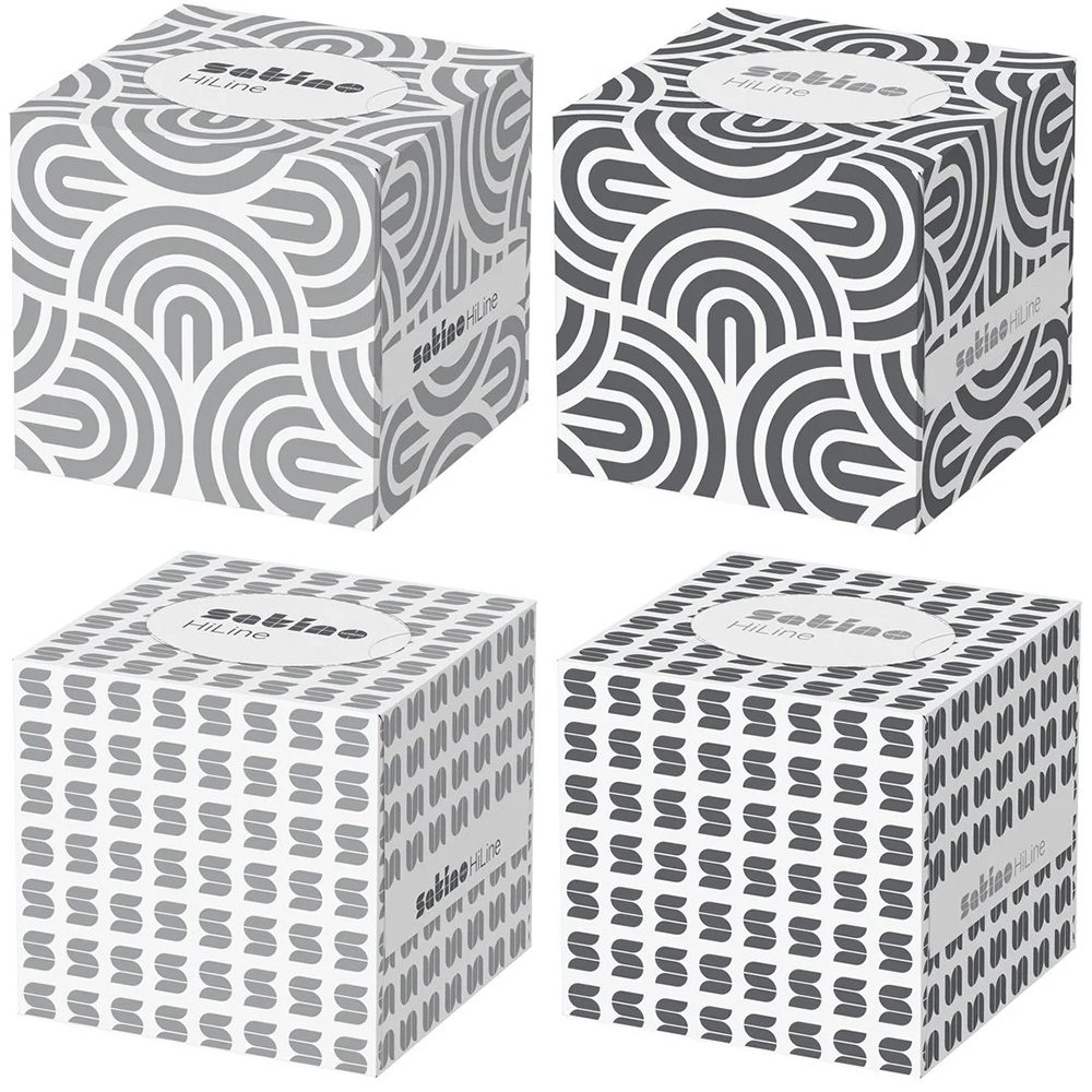 Satino HiLine Cube 3x näopaber 60tk, kastis 30 karpi