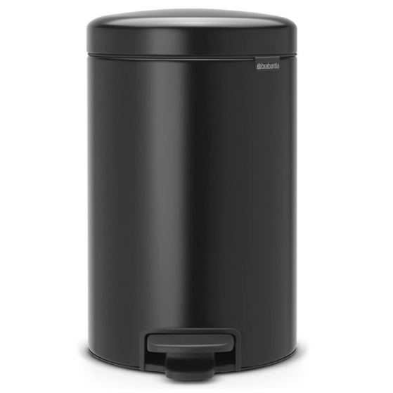 Brabantia NewIcon prügikast pedaaliga 12L, Matt Black