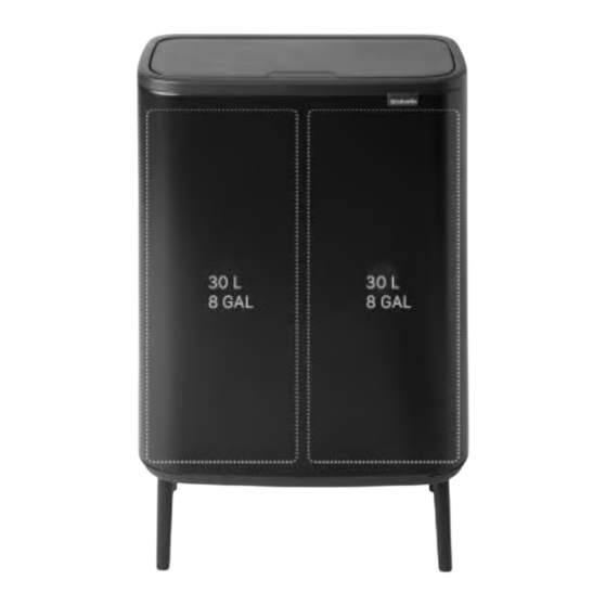 Brabantia Bo Touch Bin Hi jalgadel prügikast 2x30L, Matt Black - Image 2