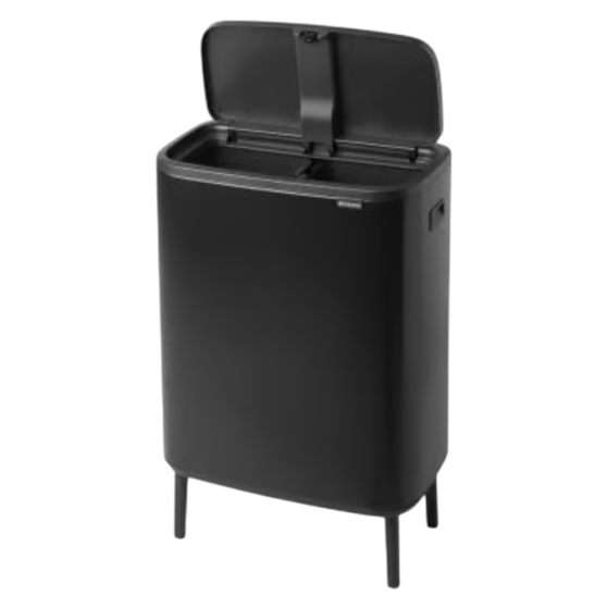 Brabantia Bo Touch Bin Hi jalgadel prügikast 2x30L, Matt Black - Image 3