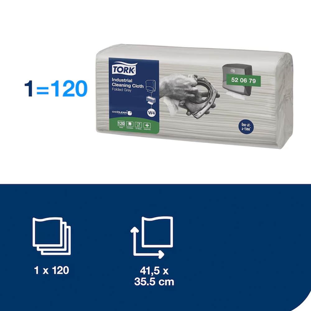 Tork Industrial W4 puhastuslapp hall, 4x120tk - Image 5