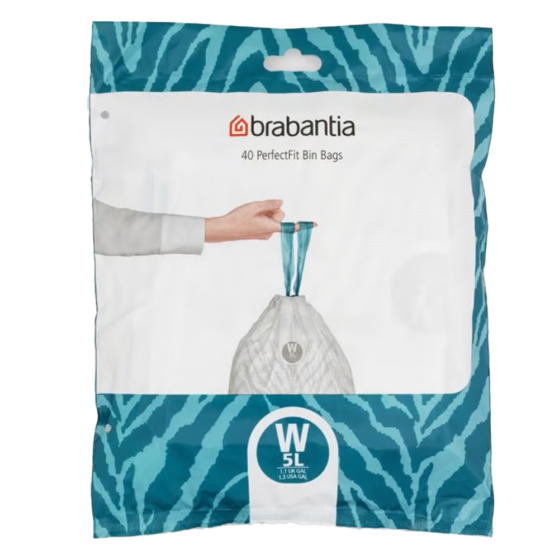 Brabantia W 5L dispenserpakis paelaga prügikott 40tk pakis, kastis 10 pakki