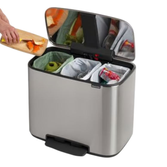 Brabantia Bo pedaaliga prügikast 3x11L, matt teras FPP - Image 4