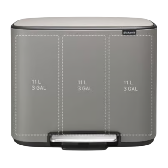 Brabantia Bo pedaaliga prügikast 3x11L, hall - Image 2