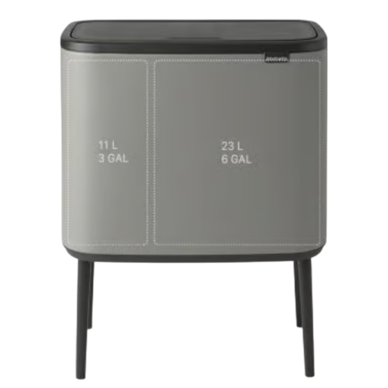 Brabantia Bo Touch Bin jalgadel prügikast 11+23L, Mineral Concrete Grey - Image 2