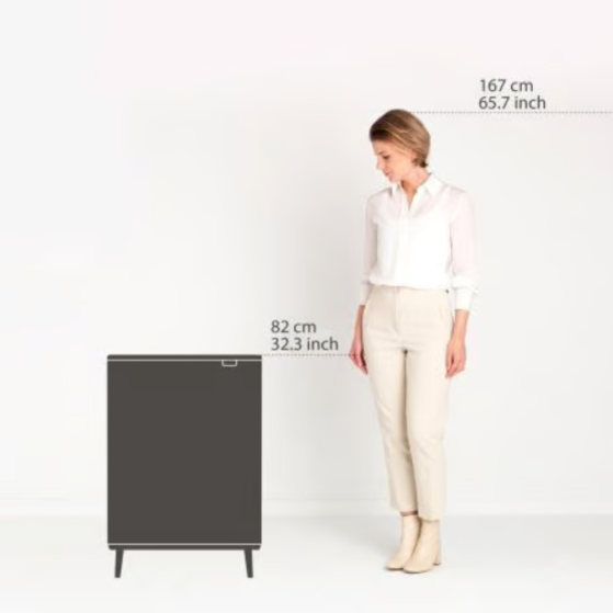 Brabantia Bo Touch Bin Hi jalgadel prügikast 2x30L, Matt Steel FPP - Image 6