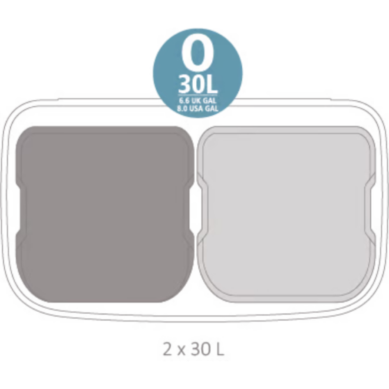 Brabantia Bo Touch Bin Hi jalgadel prügikast 2x30L, Matt Steel FPP - Image 7
