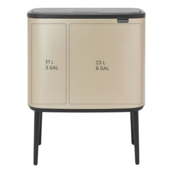 Brabantia Bo Touch Bin jalgadel prügikast 11+23L, Metallic Gold - Image 2
