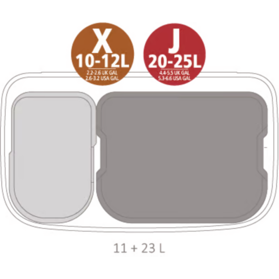 Brabantia Bo Touch Bin jalgadel prügikast 11+23L, Metallic Gold - Image 7