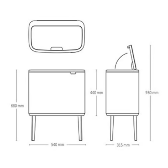 Brabantia Bo Touch Bin jalgadel prügikast 11+23L, Metallic Gold - Image 8