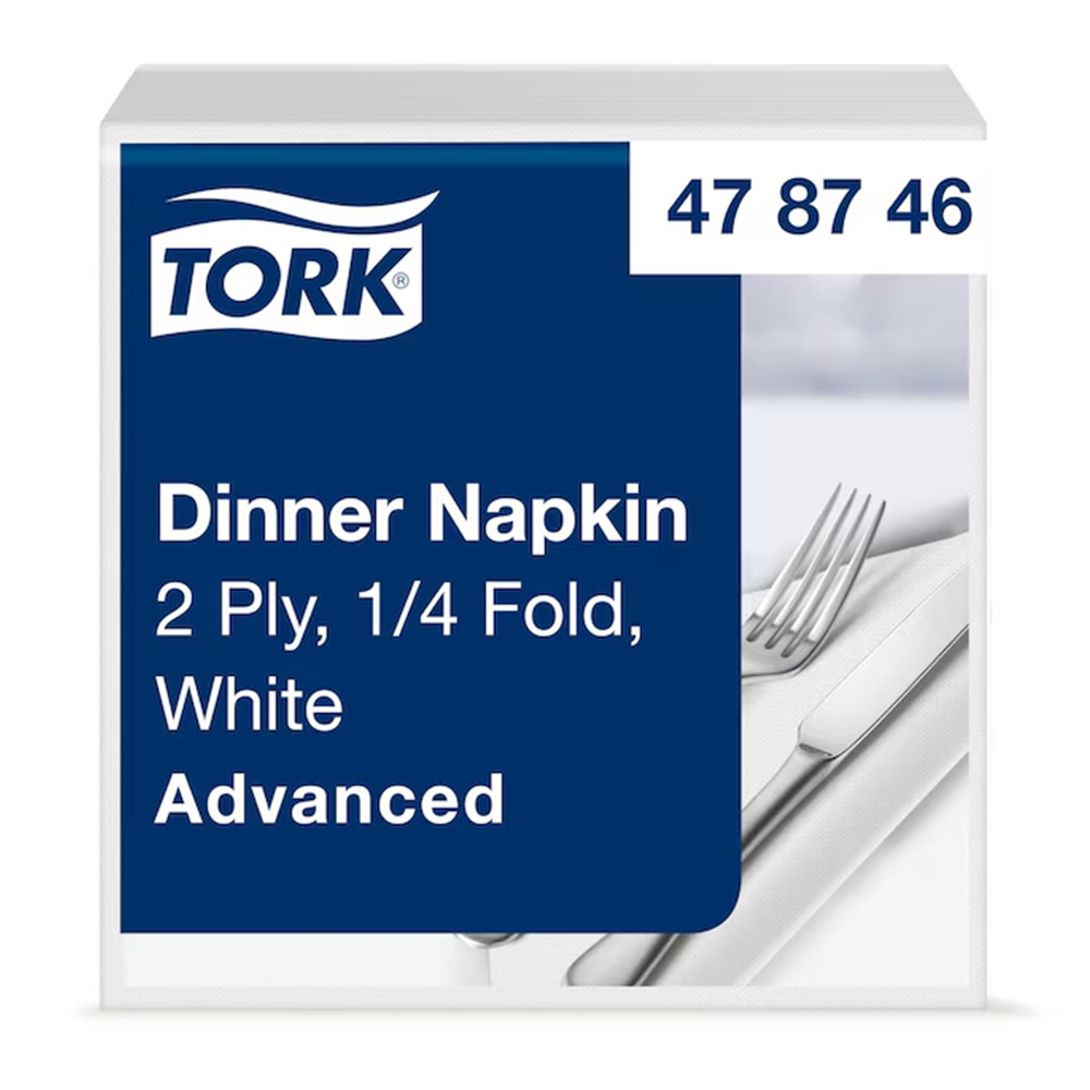 Tork Dinner 39 salvrätt 2x, valge 1/4, 1800tk