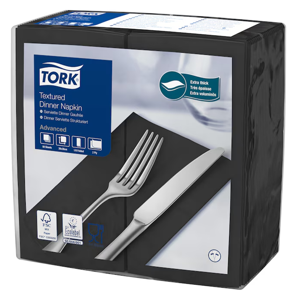 Tork Textured Dinner 39 salvrätt 2x, must 1/8, 1000tk - Image 2