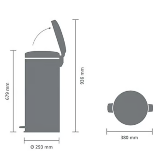 Brabantia NewIcon prügikast pedaaliga 30L, Metallic Gold - Image 7