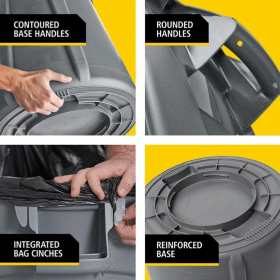 Lõpumüük! Rubbermaid Brute prügikast 208L, hall - Image 5