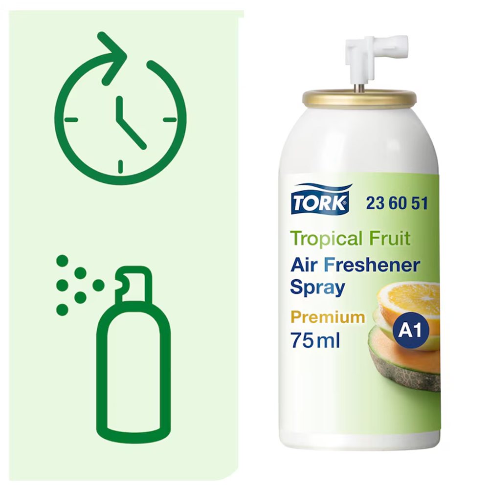 Tork Tropical Fuit Air Freshener A1 puuviljalõhnaga aerosoolõhuvärskendaja 75ml, kastis 12tk - Image 3