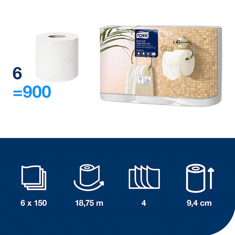 Tork Extra Soft Conventional Premium T4 4x tava tualettpaber, 42x18,8m - Image 3