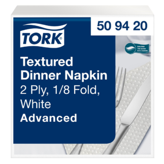 Tork Textured Dinner 39 salvrätt 2x, valge 1/8, 1000tk