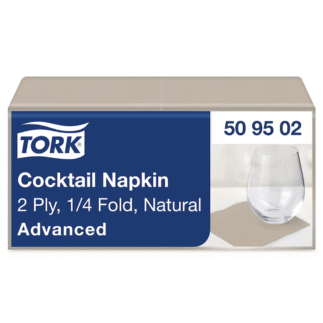 Tork Cocktail Natural 24 salvrätt 2x, loodusvalge 1/4 1600tk