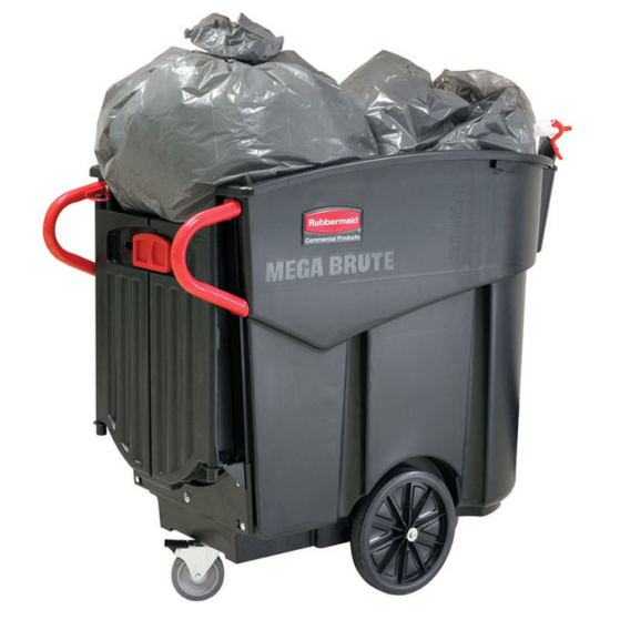 Rubbermaid Mega Brute mobiilne kaanega jäätmekoguja ratastel 450L, must - Image 2