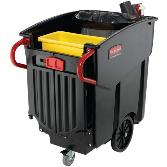 Rubbermaid Mega Brute mobiilne kaanega jäätmekoguja ratastel 450L, must - Image 3