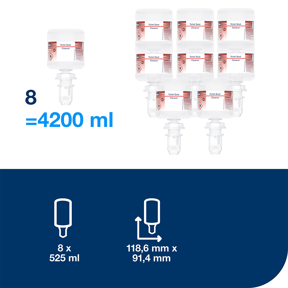 Tork Toilet Seat Cleaner tualettpoti istmelaua puhastusvahend S5 525ml, kastis 8tk - Image 2