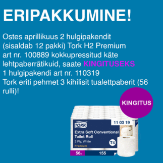 KAMPAANIA! Ostes 2 kasti Tork Interfold Compressed H2 Z-fold 2x lehtkätepaberit = KINGITUS
