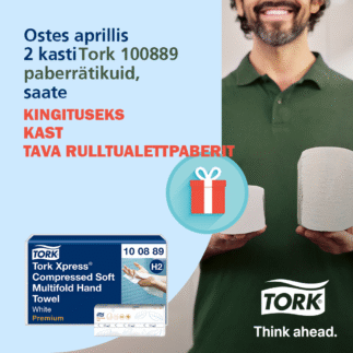 KAMPAANIA! Ostes 2 kasti Tork Interfold Compressed H2 Z-fold 2x lehtkätepaberit = KINGITUS