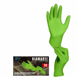 Diamante rohelised nitriilkindad puudrita M(9-10) 100tk, kastis 10pk