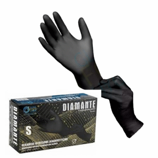 Diamante mustad nitriilkindad puudrita S(6-7) 100tk, kastis 10pk
